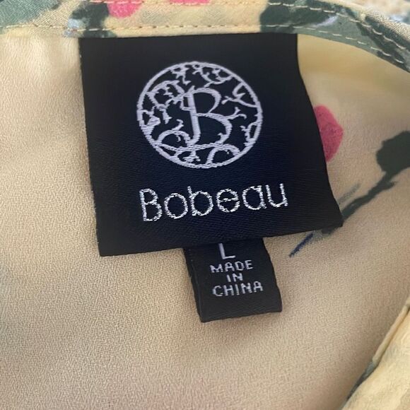 Floral Print Puff Sleeve Chiffon Dress L - Picture 6 of 10